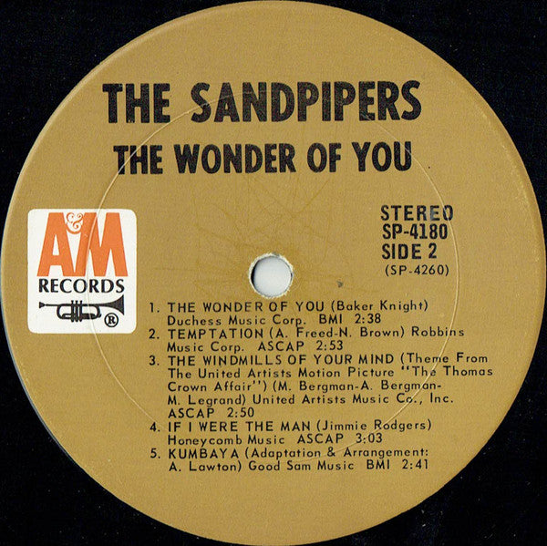 The Sandpipers : The Wonder Of You (LP, Album)