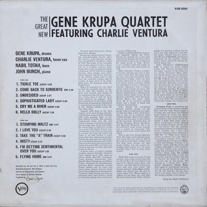 The Gene Krupa Quartet Featuring Charlie Ventura : The Great New Gene Krupa Quartet Featuring Charlie Ventura (LP, Album)