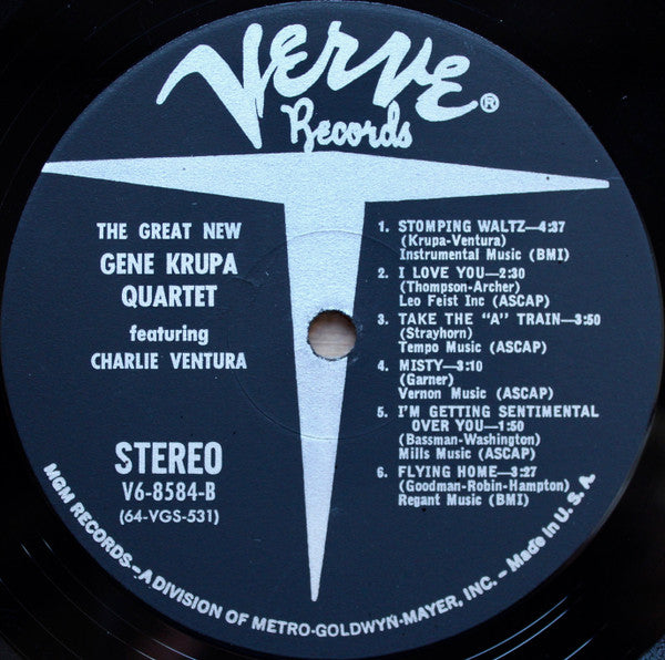 The Gene Krupa Quartet Featuring Charlie Ventura : The Great New Gene Krupa Quartet Featuring Charlie Ventura (LP, Album)