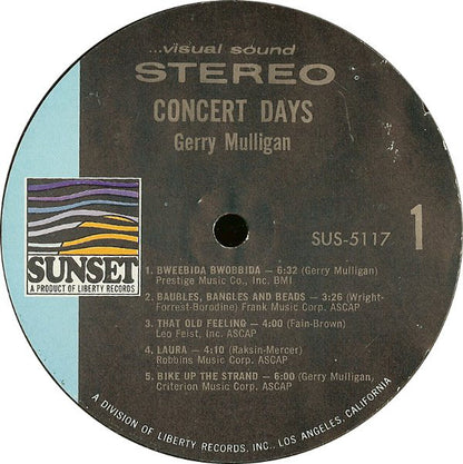 Gerry Mulligan : Concert Days (LP, Comp, Styrene, She)