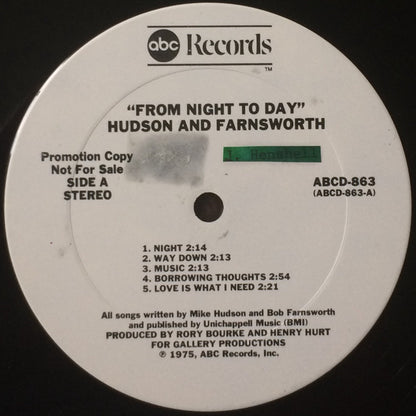 Hudson-Farnsworth : From Night To Day (LP, Promo)