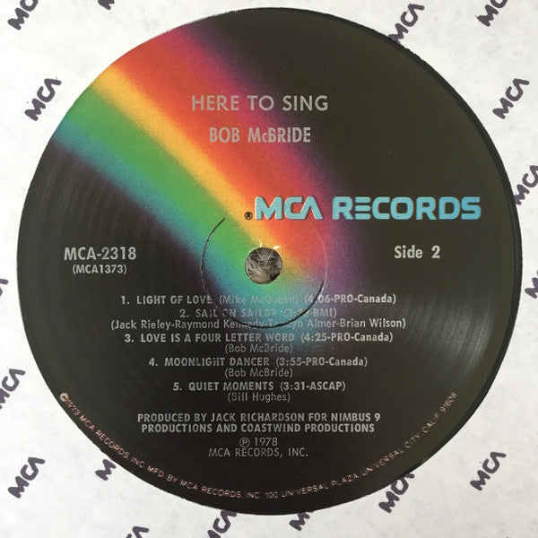 Bob McBride : Here To Sing (LP, Album)