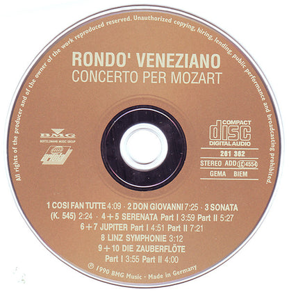 Rondò Veneziano : Concerto Per Mozart (CD, Album, RE)