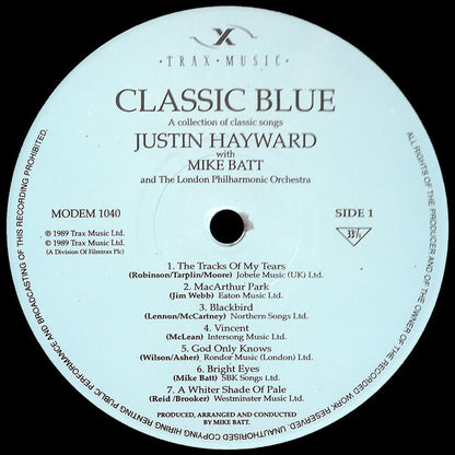 Justin Hayward With Mike Batt & The London Philharmonic Orchestra : Classic Blue (LP, Album)