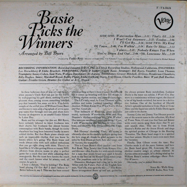 Count Basie : Basie Picks The Winners (LP, Album, MGM)