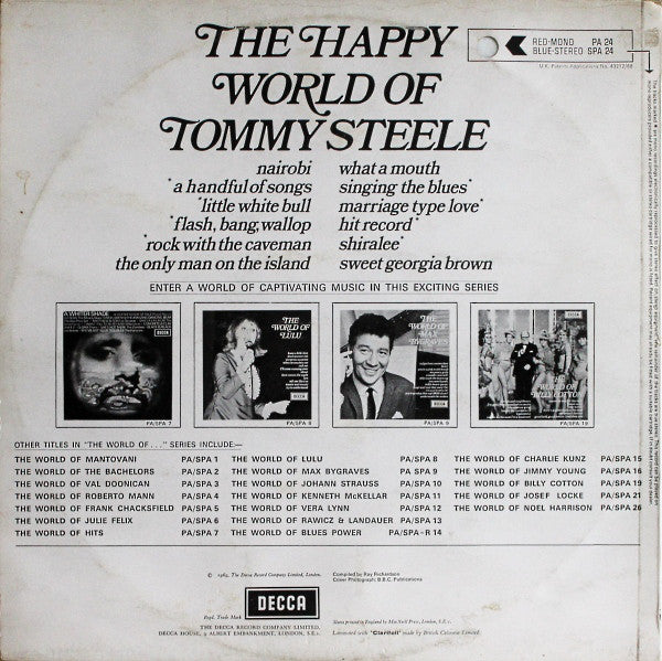 Tommy Steele : The Happy World Of Tommy Steele (LP, Comp)