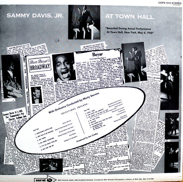 Sammy Davis Jr. : Sammy Davis, Jr. At Town Hall (LP, Album, RE)