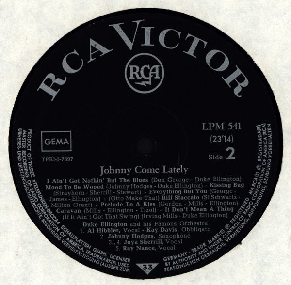 Duke Ellington : Johnny Come Lately (LP, Comp, RE)