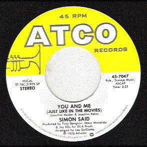 Simon Said : You And Me (Just Like In The Movies) (7", Single)