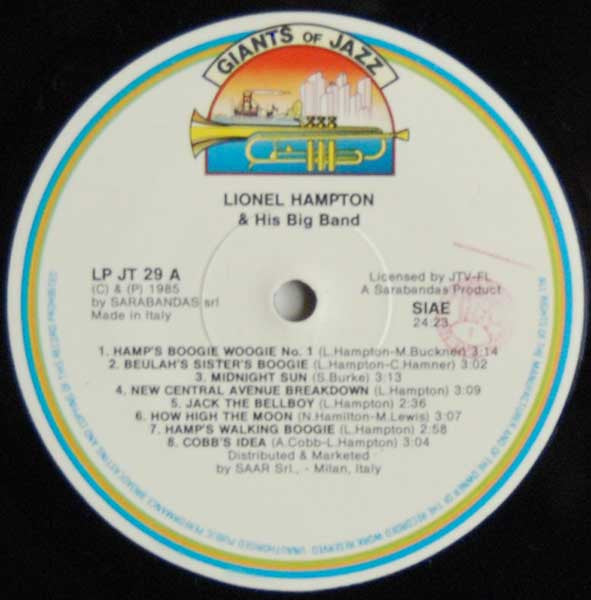 Lionel Hampton & His Big Band : Masterpieces Of Lionel Hampton & His Big Band (LP, Comp)