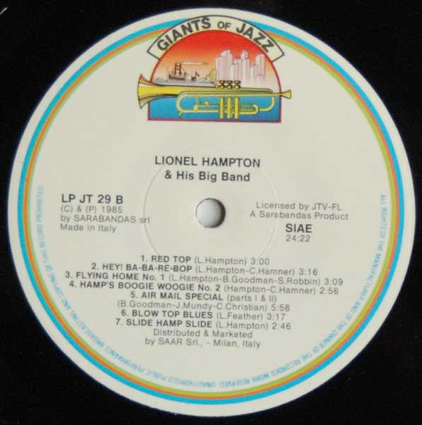 Lionel Hampton & His Big Band : Masterpieces Of Lionel Hampton & His Big Band (LP, Comp)