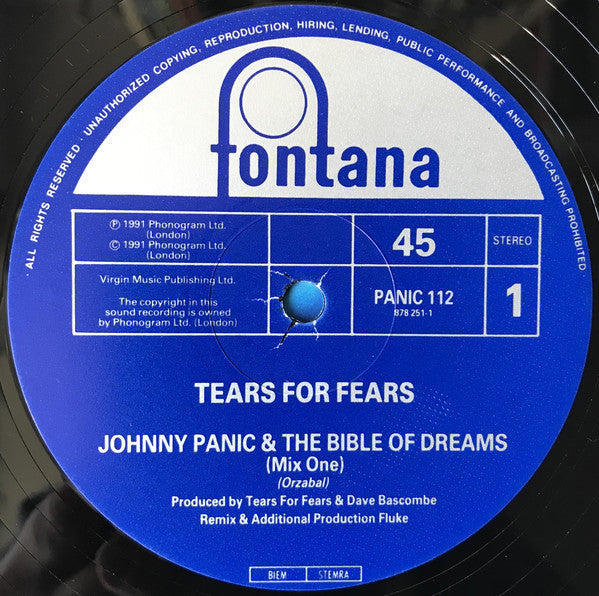 Johnny Panic And The Bible Of Dreams : Johnny Panic & The Bible Of Dreams (12", Single)