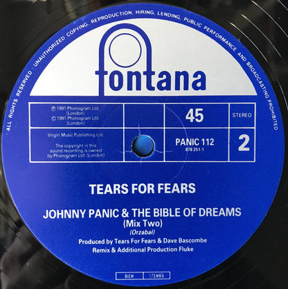 Johnny Panic And The Bible Of Dreams : Johnny Panic & The Bible Of Dreams (12", Single)