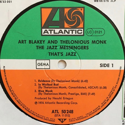 Art Blakey And Thelonious Monk : The Jazz Messengers (LP, Album, RE)