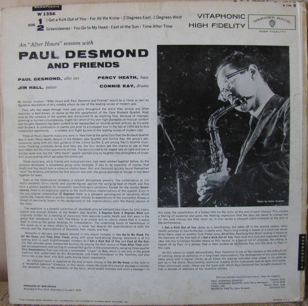 Paul Desmond : "First Place Again" Playboy (LP, Mono)