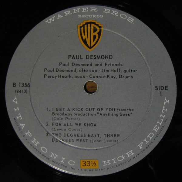 Paul Desmond : "First Place Again" Playboy (LP, Mono)