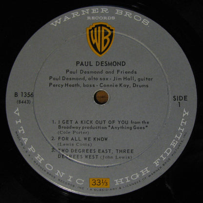 Paul Desmond : "First Place Again" Playboy (LP, Mono)