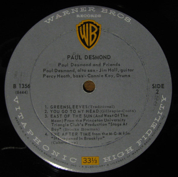 Paul Desmond : "First Place Again" Playboy (LP, Mono)