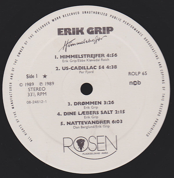 Erik Grip : Himmelstrejfer (LP, Album)