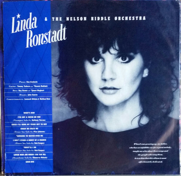 Linda Ronstadt & Nelson Riddle And His Orchestra : What's New (LP, Album, Club, Col)