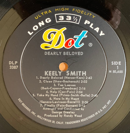 Keely Smith : Dearly Beloved (LP, Album, Mono)