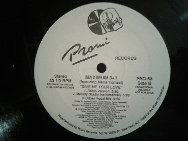 Maximum 3+1 : Give Me Your Love (12", Promo)