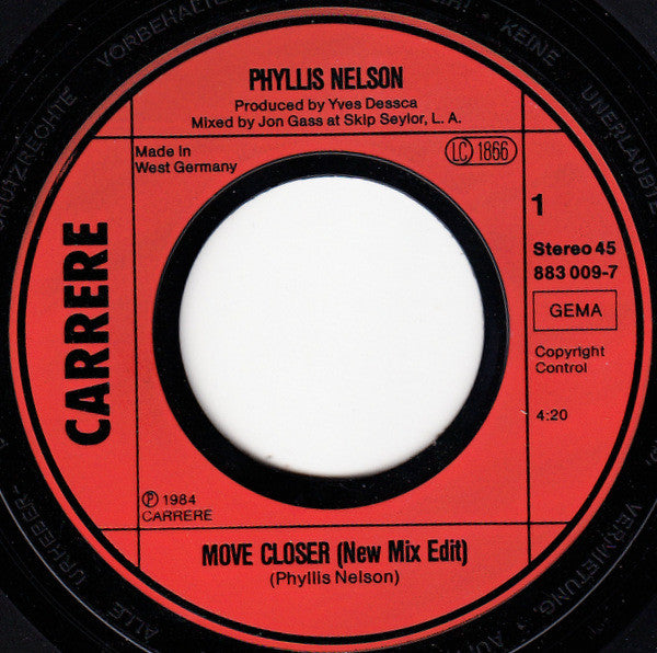 Phyllis Nelson : Move Closer (7", Single)