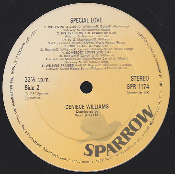 Deniece Williams : Special Love (LP, Album)