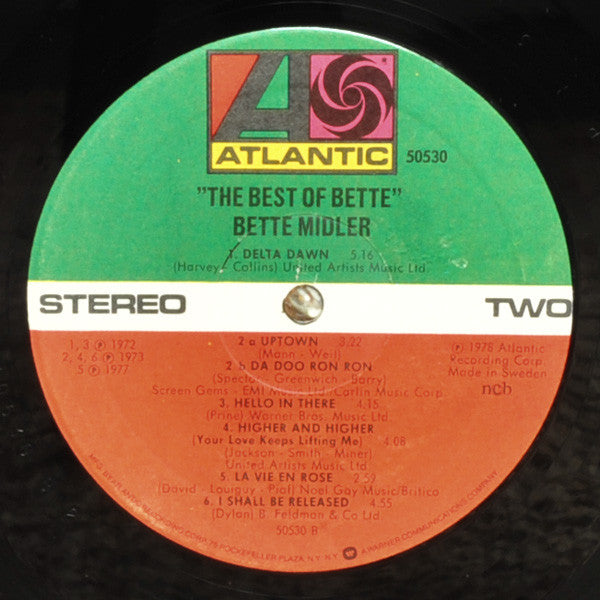 Bette Midler : The Best Of Bette (LP, Comp)