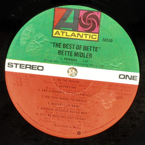 Bette Midler : The Best Of Bette (LP, Comp)