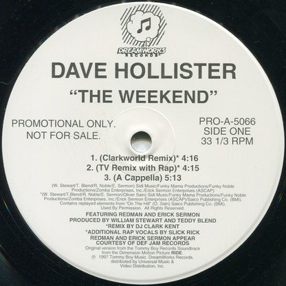 Dave Hollister : The Weekend (Remixes) (12", Promo)