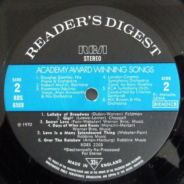 Various : Academy Award Winning Songs (LP, Comp)