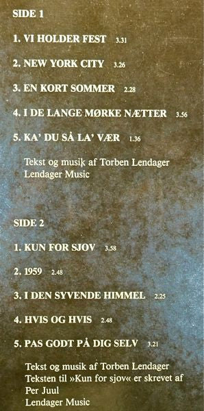 Torben Lendager : Torben Lendager (LP, Album)