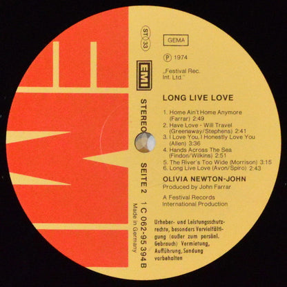 Olivia Newton-John : Long Live Love (LP, Album)