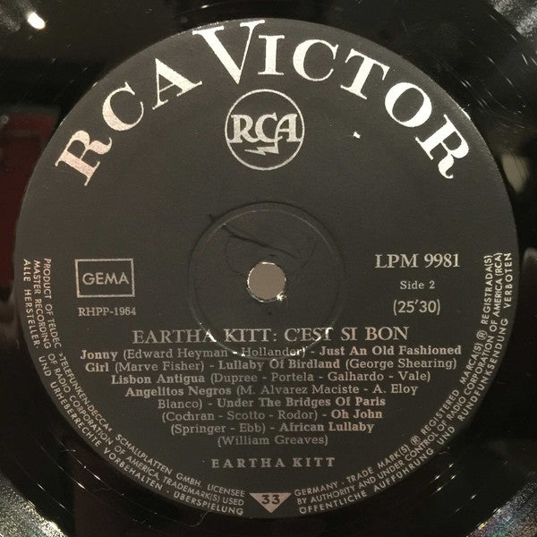 Eartha Kitt : C'Est Si Bon - Die Großen Erfolge (LP, Comp, Mono)