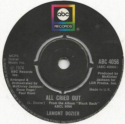 Lamont Dozier : All Cried Out (7", Single)