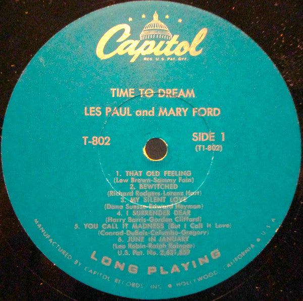 Les Paul & Mary Ford : Time To Dream (LP, Album, Mono, Scr)