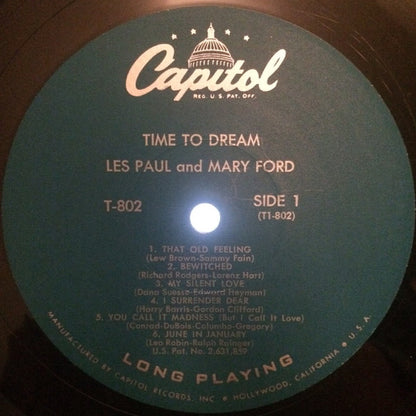 Les Paul & Mary Ford : Time To Dream (LP, Album, Mono, Scr)