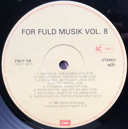 Various : For Fuld Musik 8 (LP, Comp)