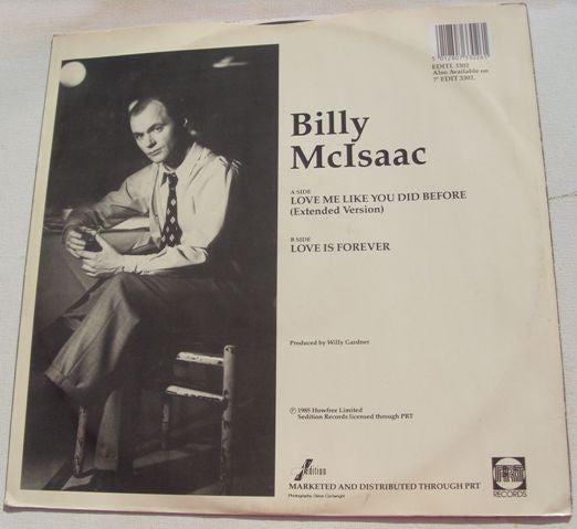 Billy McIsaac : Love Me Like You Did Before (12", Single)