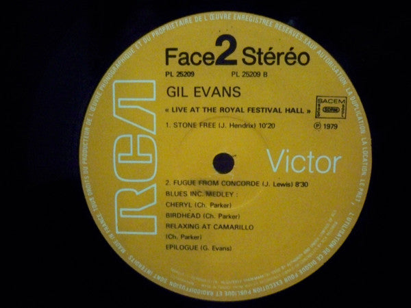 Gil Evans : Live At The Royal Festival Hall (LP, Album, Gat)