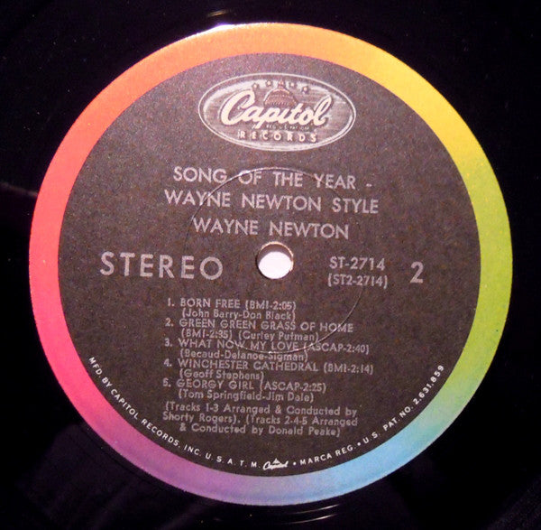 Wayne Newton : Song Of The Year - Wayne Newton Style (LP, Album)