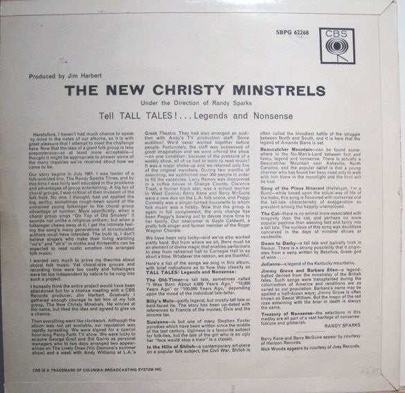 The New Christy Minstrels : The New Christy Minstrels Tell Tall Tales! Legends And Nonsense (LP, Album)