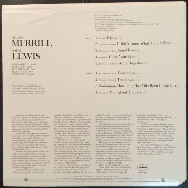 John Lewis (2) / Helen Merrill : John Lewis / Helen Merrill (LP, Album)