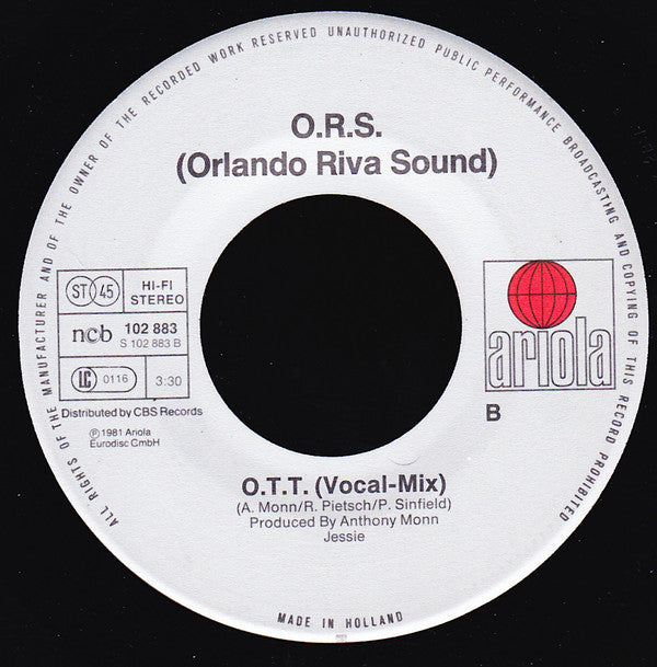 O.R.S. (Orlando Riva Sound) : O.T.T. (Over The Top) (7", Single)