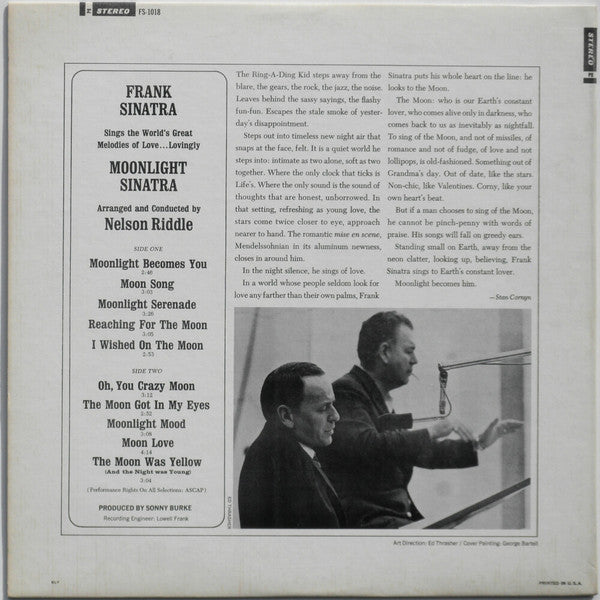 Frank Sinatra : Moonlight Sinatra (LP, Album, Pit)