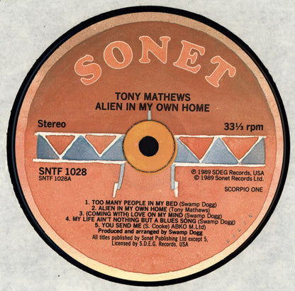 Tony Mathews : Alien In My Own Home (LP)