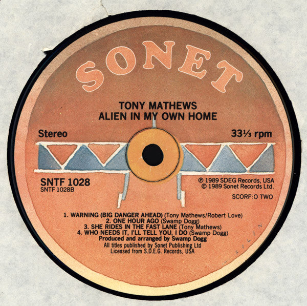 Tony Mathews : Alien In My Own Home (LP)