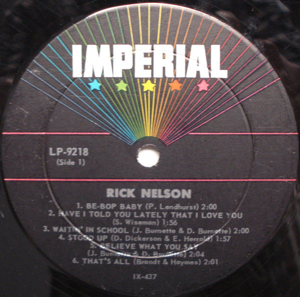 Ricky Nelson (2) : Best Sellers By Rick Nelson (LP, Comp, Mono)