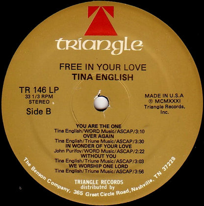 Tina English : Free In Your Love (LP, Album)